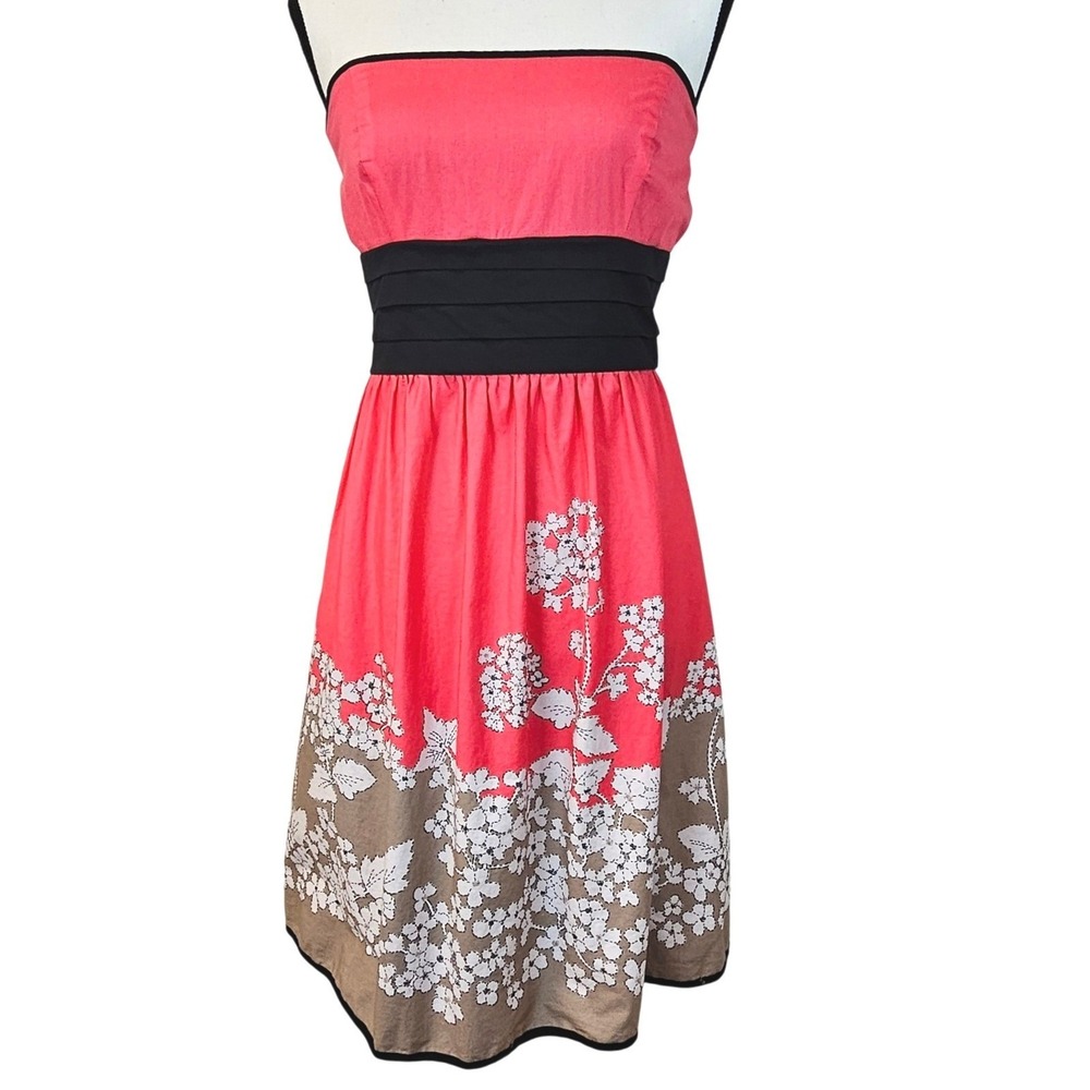 Speechless 13 Strapless Coral Dress Black‎ Graphic Floral Print Coquette Prom